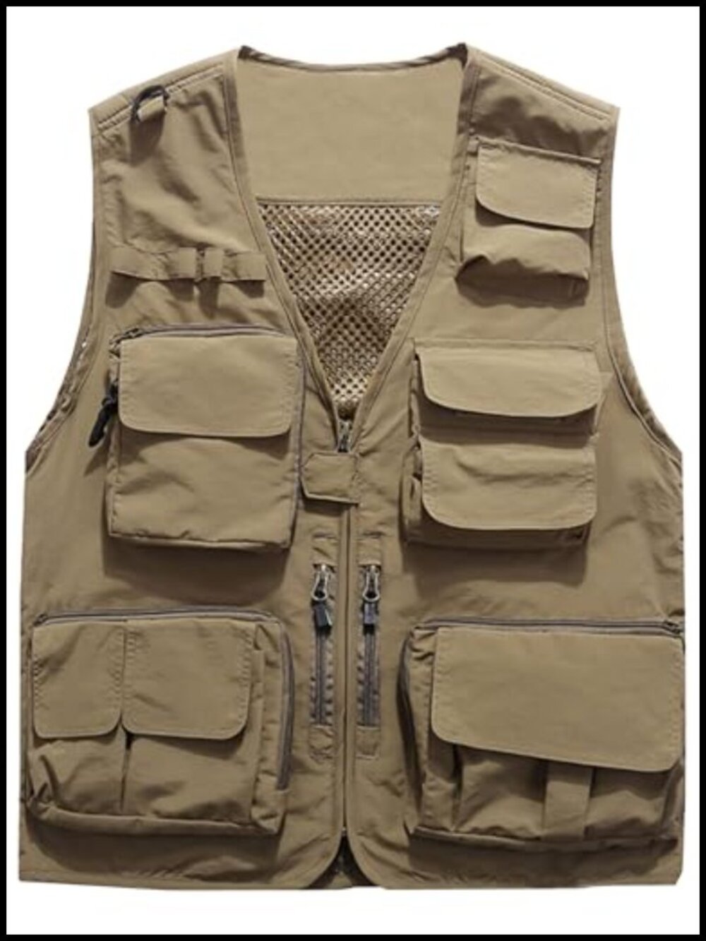 Men's Utility Safari Vest 15 Pockets Lightweight Quick Dry Zip Front Sleeveless